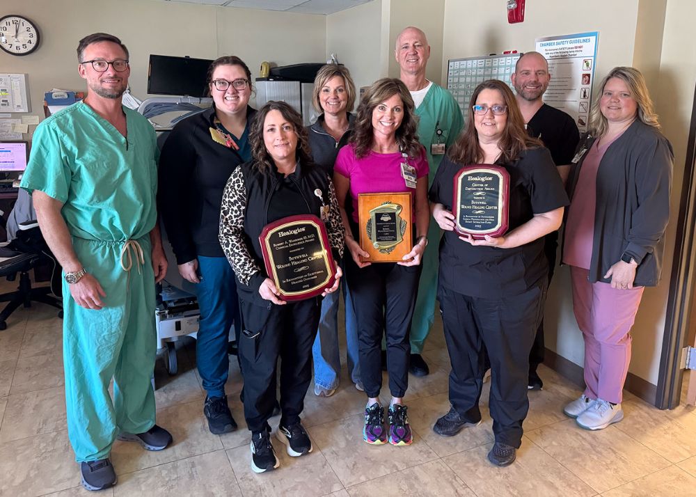 Front row, left to right, Rebekah Oehrke, patient navigator; Christy Goalder, RN, Program Director; Theresa Acklin, LPN
Back row, left to right, Dr. Trevor Beckham; Grace Thompson, LPN; Gail Meyer, NP; Dr. Jeff Wadley; Dustin Griffith, RN; Shawna Asbury, RN
