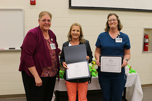 From left, Bothwell Chief Nursing Officer Rose McMullin with Hickman Excellence Scholarship winners Susan Lamb and Angela Kammeyer