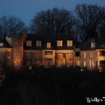 Historic Bothwell Lodge illuminated at night