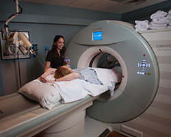 Bothwell Regional Health Center radiology unit patient undergoing a scan