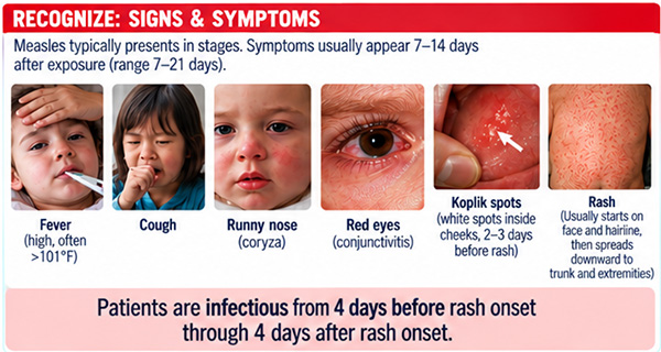 The signs and symptoms of measles