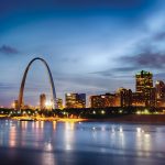 St. Louis arch in the city skyline